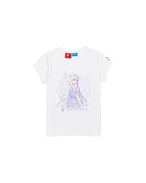 Buy Girls Short Sleeves T-Shirt Chest Print -White Online at Best Price ...