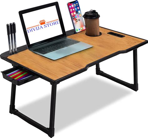 DIVIJA STORE Diwija Store Foldable Wooden Mini Laptop Table for Bed ...