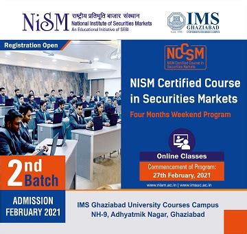 NISM Certified Course in Securities Markets (NCCSM) with IMS Ghaziabad ...