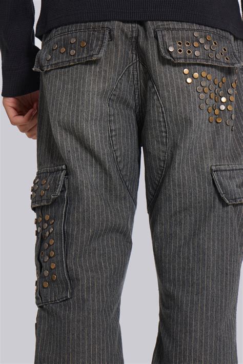 Kita Bootcut Pinstripe Cargo Pants | Jaded London | Clothing