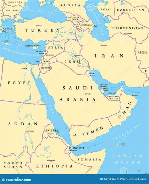 Middle East Map Labeled