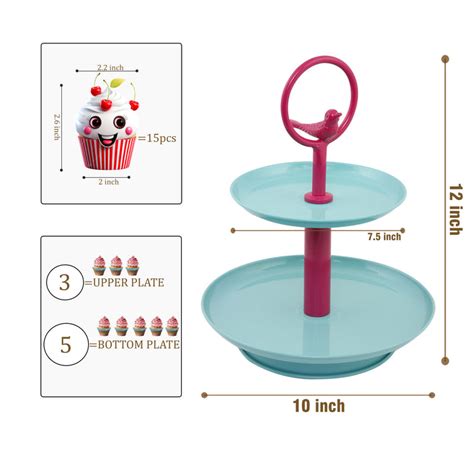 Elan Tweet Two Tier Metal Cake and Cupcake Stand – Living with Elan