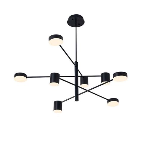 6-Light 6 Lights LED Industrial Chandelier/ Ambient Light Black Painted ...