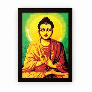 Buddha Colourful Art Framed Poster For Wall Hanging or Desk (Matte ...