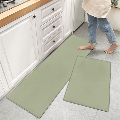 Amazon.com: Teamery Sage Green Kitchen Rugs, 2pcs Anti-Fatigue Mats ...