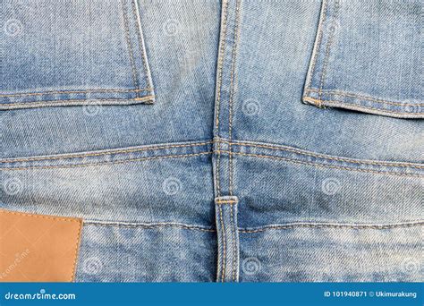 Sew Stitch the Flat-felled Seam Design on Back Denim Jeans Stock Image ...