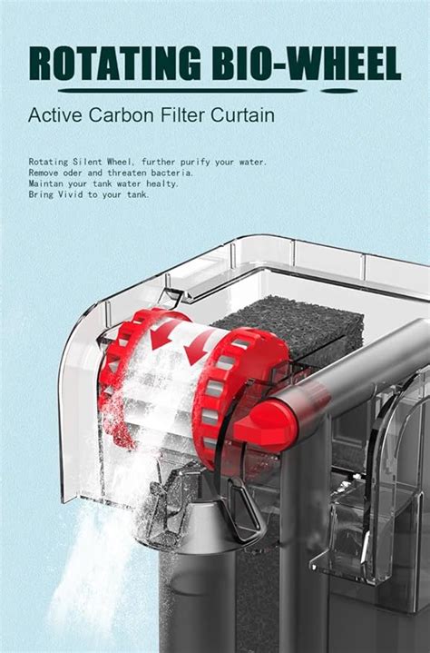 AquaNature Placid Series Bio-Wheel Hang On Back Filter for Fresh ...