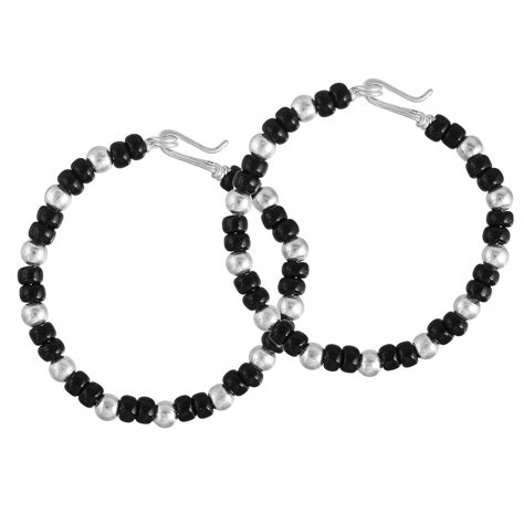 Buy Morir Silver Plated Classic Black and White Beads Traditional Evil ...