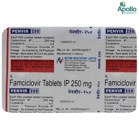 Penvir 250 Tablet 6's Price, Uses, Side Effects, Composition - Apollo ...