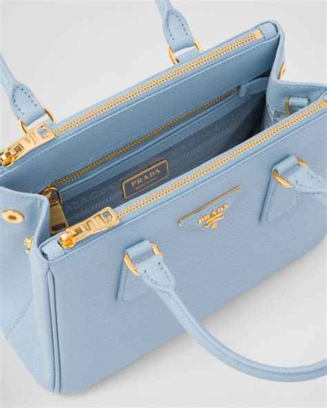 Light Blue Small Prada Galleria Saffiano Leather Bag | PRADA