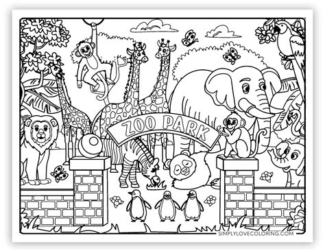 Zoo Printable Coloring Pages