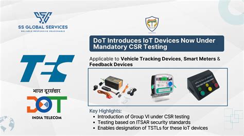 DoT Introduces IoT Devices Under CSR Testing as Group VI | TEC/MTCTE Update