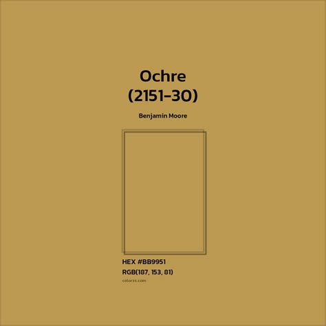 Benjamin Moore Ochre (2151-30) Paint - color codes, matching paints and ...