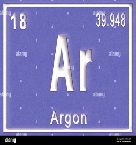 Argon chemical element, Sign with atomic number and atomic weight ...