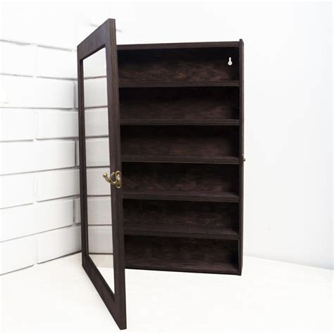 Wood Display Case Hanging, Wall Mount Display Case Collectibles, Wood and Glass Display Case ...