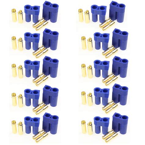 Buy HRB 10 Pairs EC5 Connector Plugs Male Female 5.0mm Gold Bullet ...