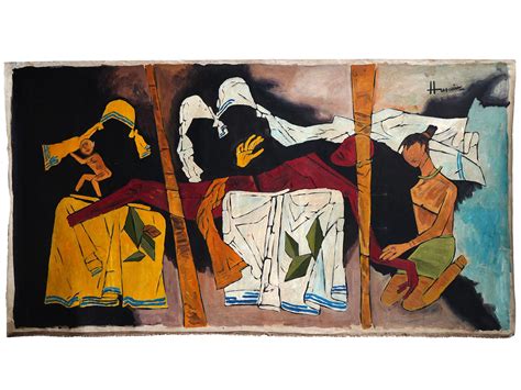 Lot 46 | MF HUSAIN INDIAN PAINTING MOTHER TERESA WITH COA