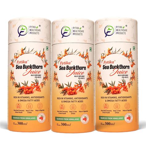 Fytika Sea Buckthorn Juice - 300 ML (PACK OF 3) | Pulp Concentrate Made ...