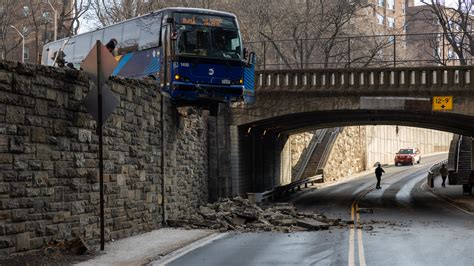 New York City Bus Crashes Near Bronx Overpass, Dangling Above Roadway ...