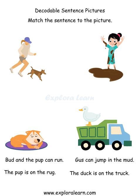 Picture-Perfect Learning: Match the Sentence with Picture Worksheets