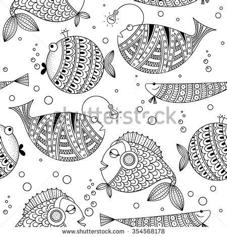 Playful Black and White Fish Pattern for Wallpaper and More