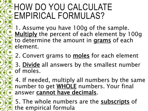 Empirical and molecular formulas | PPTX