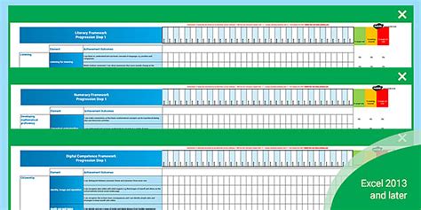 Literacy, Numeracy and DCF Spreadsheet Pack: PS 1 - 5