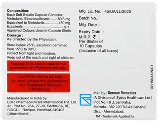 Nindev 150 Mg Soft Gelatin Capsule 10 - Uses, Side Effects, Dosage ...