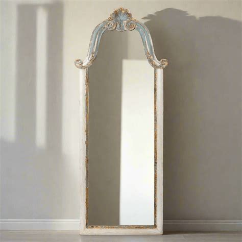 French Country Carved Wood Floor Mirror – Vintage Shopper