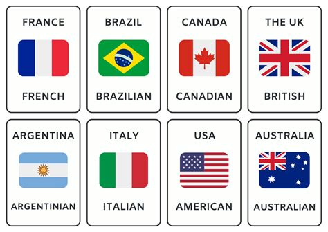 Set of 40 Educational Printable World Flags Flash Cards +++ 24 Country Outlines for FREE, PDF ...