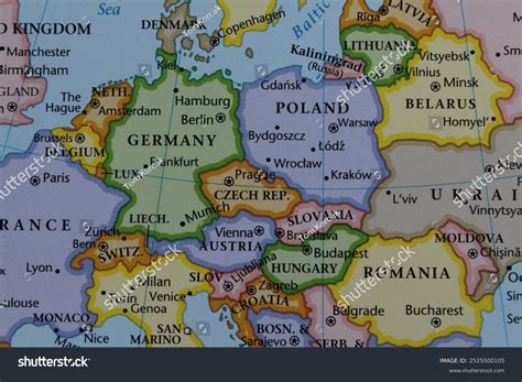 Political Map Central Europe Political Map Stock Photo 2525500105 ...
