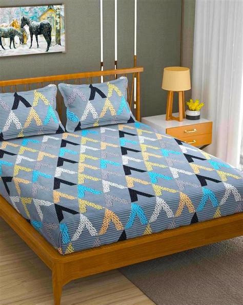 Buy Fantasy Collection Premium Cotton Blend 125 GSM Fitted Double ...