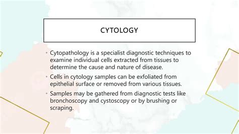 CYTOLOGY-SAMPLE COLLECTION, Introduction to cytology | PPTX