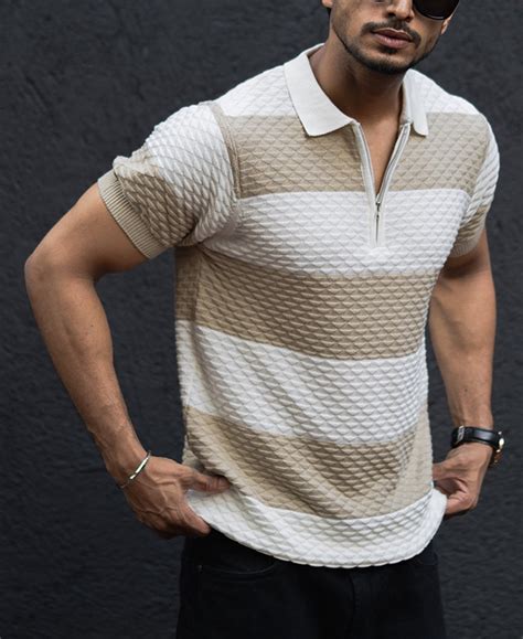 Off White Striped T-Shirt | Structured, Casual Comfort – Powerlook