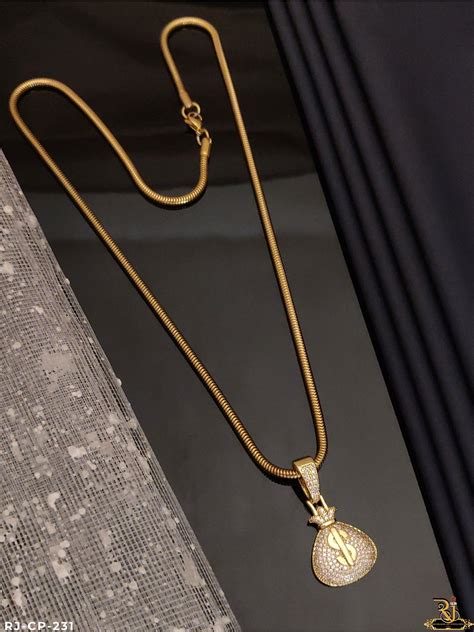 Exclusive finishing dollar pendant with nice design mens fashion chain ...