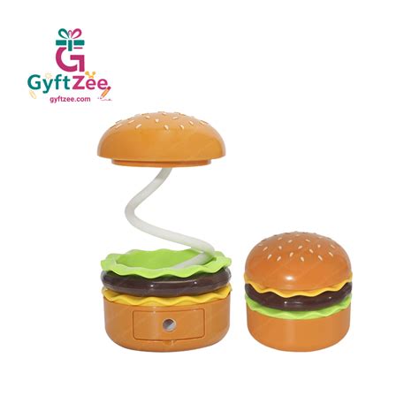 Kids Burger Lamp with Pencil Sharpener | Rechargeable LED Light for St ...