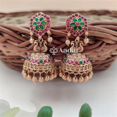 Classic kemp jhumka – Aadai Alangaram