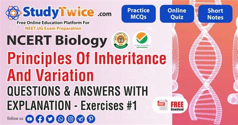 Image result for Principles of Inheritance and Variation KCET Questions