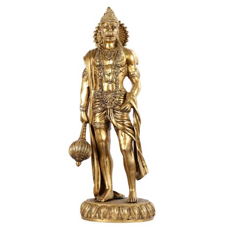Buy Brass Lord Hanuman Statue Standing 24" Height - Budhshiv.com