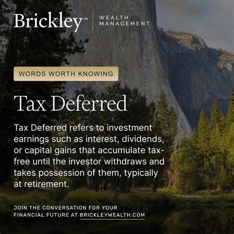 What Does Tax Deferred Mean? | Brickley Wealth