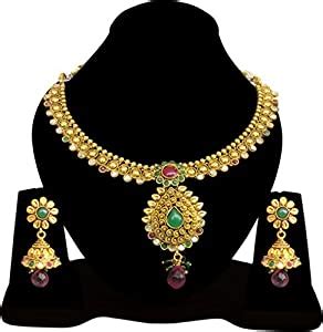 Buy Triumphin Traditional Women Choker Party Gold Plated White Pearl ...