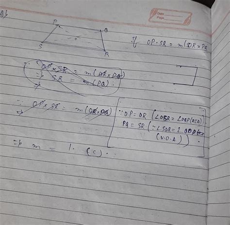 In the trapezium pqrs, pq is parallel to rs and the diagonals intersect ...