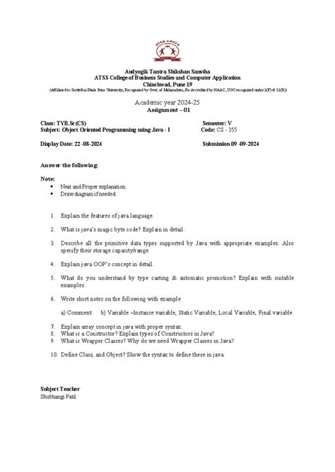 Image result for Java Assignment Template