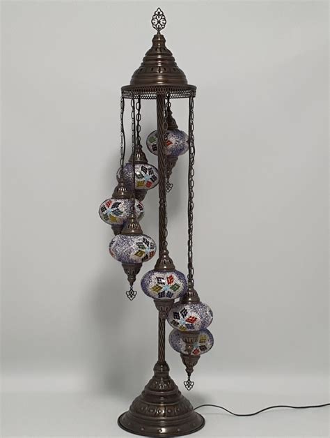 Turkish Mosaic Floor Lamps UK | 5 and 7 Globe Moroccan Floor Lamps ...