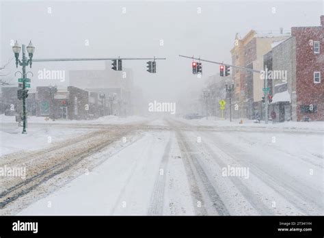 The Finger Lakes Town of Auburn New York Covered in Snow Stock Photo ...