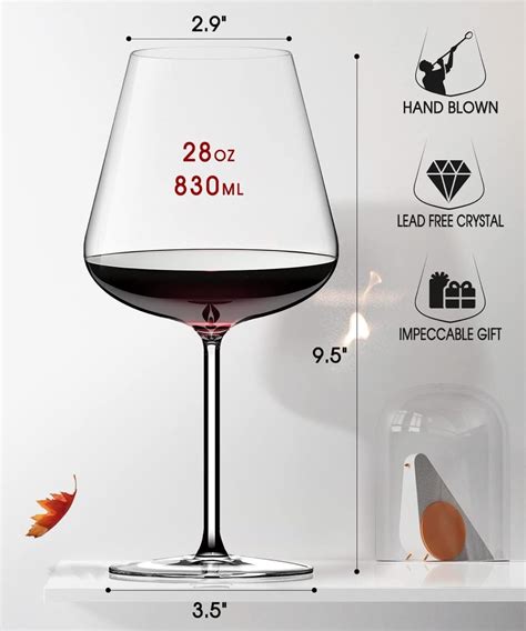 Large Red Wine Glasses Set of 4 - Rovsya