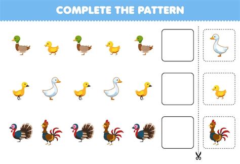 Education game for children complete the pattern logical thinking find ...