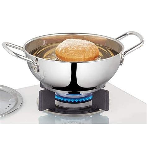 Buy Borosil Stainless Steel Kadhai With Lid, Induction Friendly, Impact ...