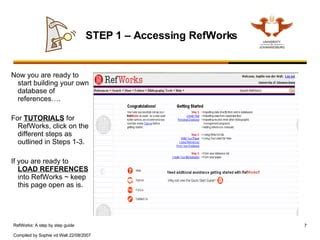 How to Use RefWorks 的图像结果