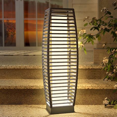 Outdoor Patio Floor Lamp Solar Powered Lantern